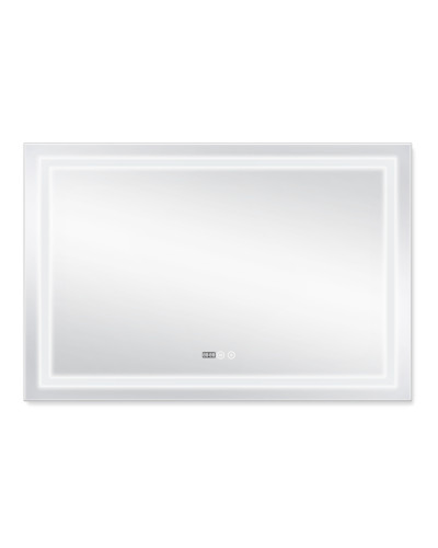 Дзеркало Qtap Mideya (DC-F613) 1200х800 з LED-підсвічуванням Touch, з антизапотіванням, з годинником, димером, рег. яскравості QT2078F613W