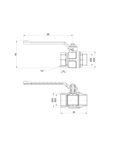 Кран кульовий Icma 1/2" прямий №350