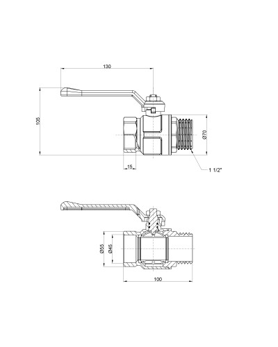 Кран кульовий Icma 1" 1/2 прямий №352