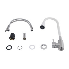 Змішувач для кухні Lidz Aria 015F31 з гнучким виливом (k35) LDARI015F31WNK36981 White / Nickel