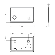 Дзеркало Qtap Aquarius 1200х800 з LED-підсвічуванням кнопковий перемикач, лінза, QT2178141980120W