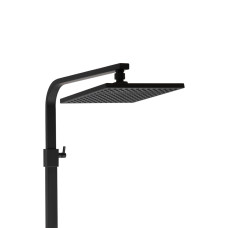 Душова система з верхнім тропічним душем для кабіни Qtap Capricorn на три споживача (з виливом) 53103KNB Black Matt