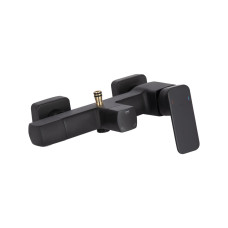 Душова система з верхнім тропічним душем для кабіни Qtap Capricorn на три споживача (з виливом) 53103KNB Black Matt