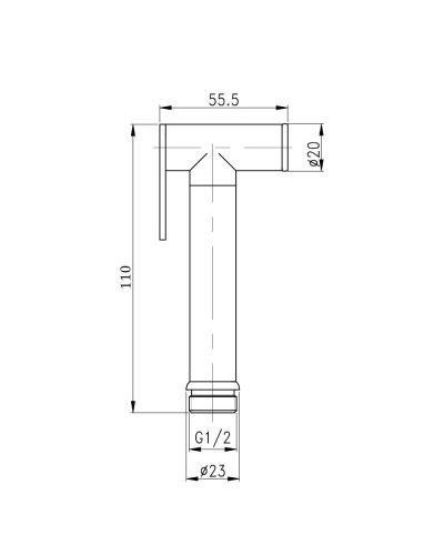 Лійка для гігієнічного душу Qtap Rucni округла QT889910842855OB Black Matt