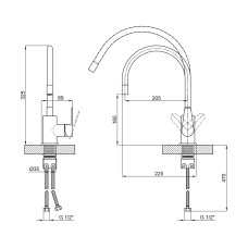 Змішувач для кухні Lidz Vida 015F3 з гнучким виливом (k35) LDVID015F3WHI43357 White