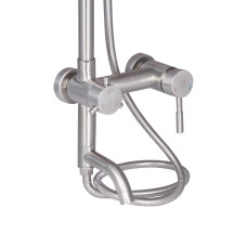 Душова система з верхнім тропічним душем для кабіни Lidz Aria 1032 на три споживача (з виливом) (k35) LDARI1032NKS43372 Nickel