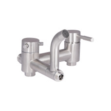 Душова система з верхнім тропічним душем для кабіни Lidz Aria 1032 на три споживача (з виливом) (k35) LDARI1032NKS43372 Nickel