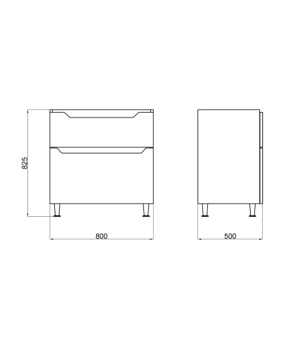 Тумба підлогова Qtap Scorpio 800х825х500 GRAPHITE QT1473TNВ802NG