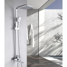 Душова система з верхнім тропічним душем універсальна Lidz Wawel 1030 на три споживача (з виливом) (k35) LDWAW1030CRM45391 Chrome