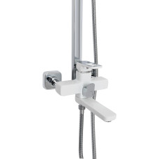 Душова система з верхнім тропічним душем універсальна Lidz Wawel 1030 на три споживача (з виливом) (k35) LDWAW1030WHI45401 White