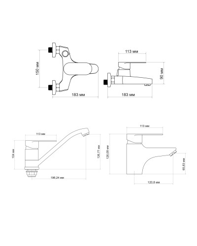 Набір змішувачів Lidz Tani (001F1+006+003)