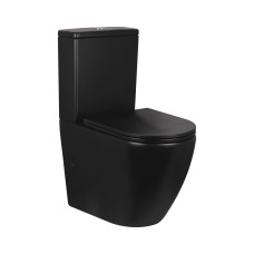 Комплект Qtap Robin Matt Black 2 в 1: унітаз підлоговий Rimless QT13222141ARMB + біде підлогове QT13442141CMB
