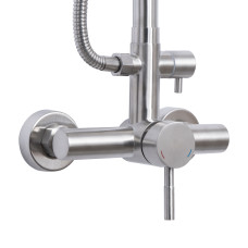 Душова система з верхнім тропічним душем для душу Lidz Aria 1020 на два споживача (k35) LDARI1020NKS46114 Nickel
