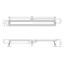 Трап із нержавіючої сталі Qtap Scorpio Tile800 лінійний із сухим затвором під плитку