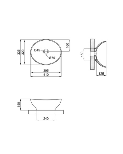 Раковина-чаша Qtap Dove 410x335x145 White QT06113078WN