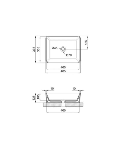 Раковина-чаша Qtap Tern 475х370х140 Matt black QT172074MBMBN