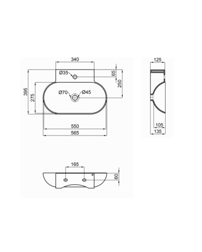 Раковина Qtap Cardinal 565х400х130 White QT0411K177WN