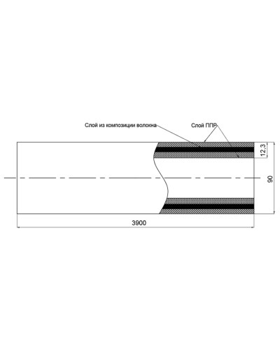 Труба PPR Blue Ocean FIBER-G армована скловолокном 90х12,3
