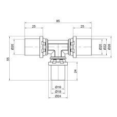 Трійник прес Icma 20х16х20 №406