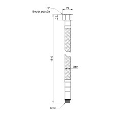 Гнучка підводка для води SD Plus М10 150 см (пара) SD396W150