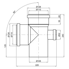 Хрестовина каналізаційна TA Sewage 110х110х110х50, 90°