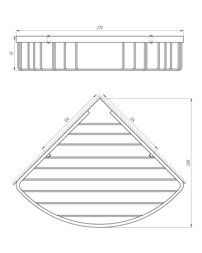 Поличка кутова TOPAZ 4114