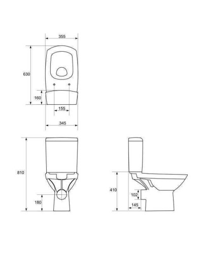 Компакт Cersanit 637 CARINA CLEAN ON 011 3/5 з кришкою slim дюр ліфт