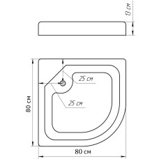 Душ піддон півкруглий BRAVO NYSA RL 80