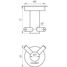 Гачок подвійний Globus Lux SS 8415 SUS304