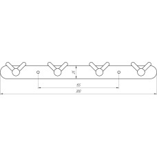 Планка з гачками Globus Lux SS8435-4 SUS304