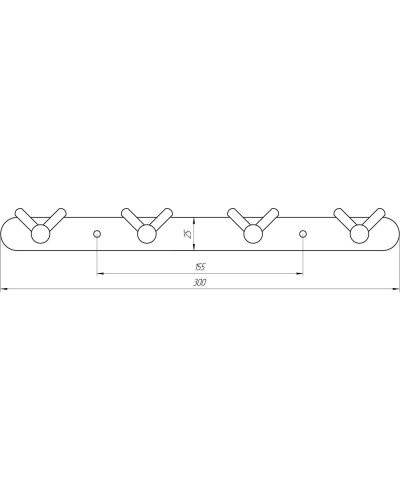 Планка з гачками Globus Lux SS8435-4 SUS304