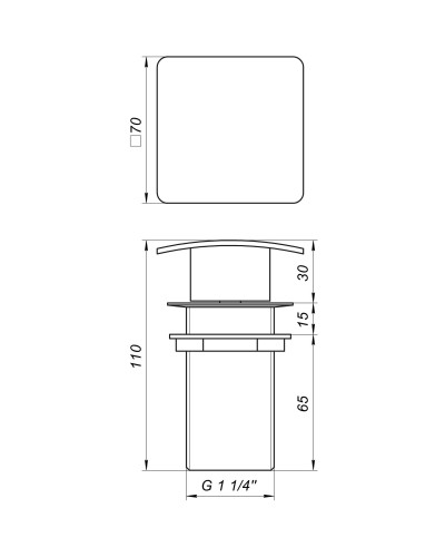 Донний клапан Globus Lux HG-057B (Click-clack)