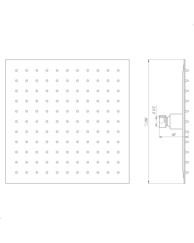 Душова лійка TSQ-250-BL Тропик SUS304 чорна матова 250*250мм , TOPAZ