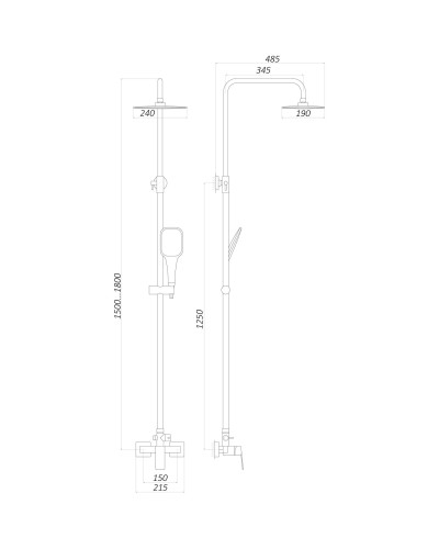 Душова система TOPAZ ODISS TO 18702-H52-BL