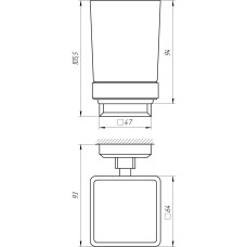 Стакан одинарний TOPAZ TКВ 9921A-BL чорний