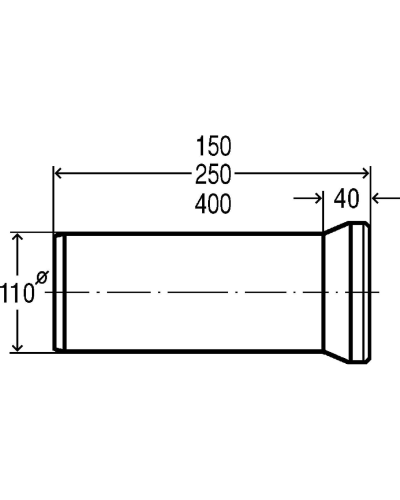 Патрубок для унітазу 400мм пластик Ø110 VIEGA 101831