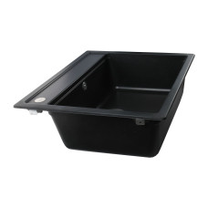 Гранітна мийка Globus Lux VOLTA чорний металiк 570х510мм-А0001