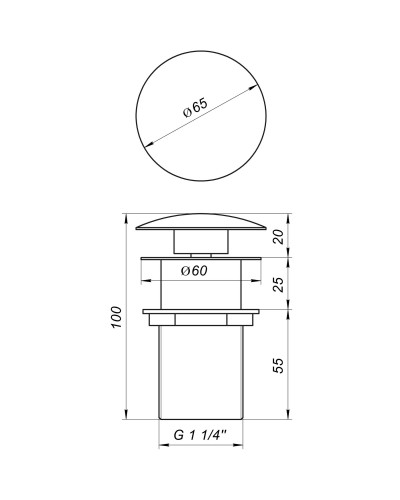 Донний клапан Globus Lux HG15-02A BR (Click-clack)