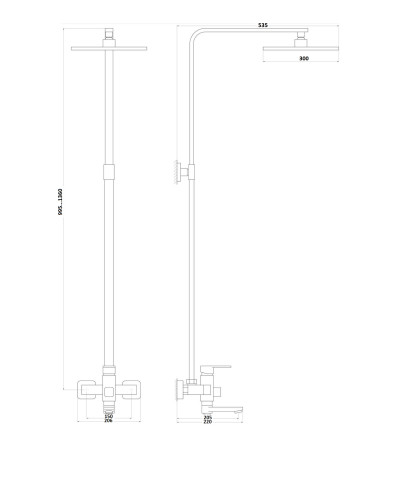 Душова система Globus Lux MILANO VAN-DS0026