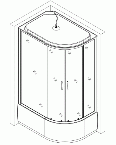 Душовий бокс BRAVO OBRA H120BL