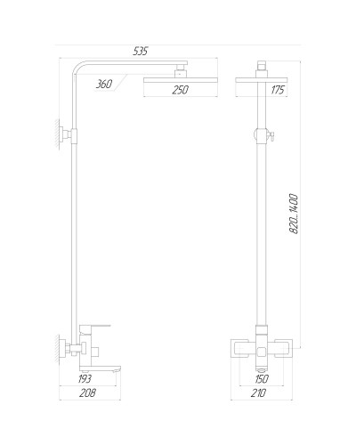 Душова система Globus Lux SICILIA VAN-SBQ-SH-04-BB