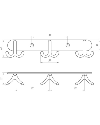 Планка з гачками Perfect Sanitary Appliances RM 1502-3