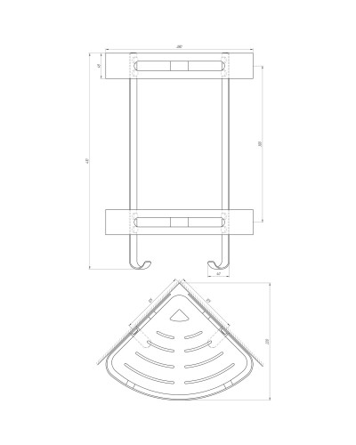 Полка подвійна кутова Globus Lux BQ9422