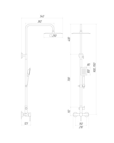 Душова система Globus Lux ALPEN SBT1-SQ-05-304