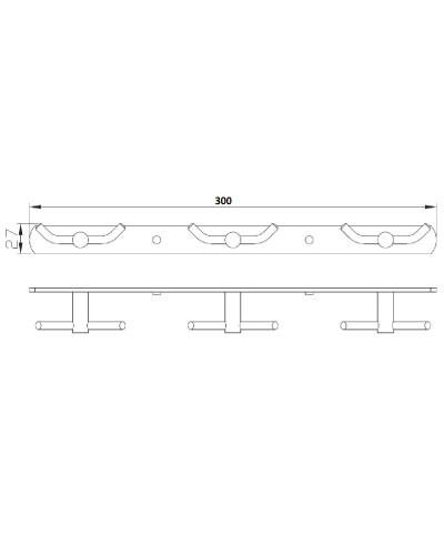 Планка з гачками подвійними 3х2 Perfect Sanitary Appliances RM 1503-3