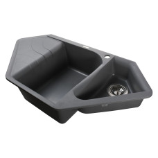 Гранітна мийка Globus Lux GARDA сірий металік 1000х500мм-А0003