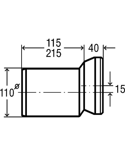 Патрубок для унітазу 155мм ексцентрик пластик Ø110 VIEGA 103231