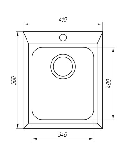 Гранітна мийка Globus Lux LAMA графіт 410х500мм-А0001