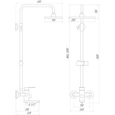 Душова система з верхнім тропічним душем DOMINO MALIBU DMS-0005