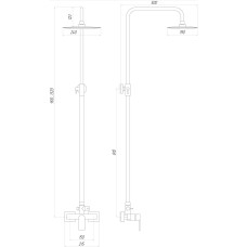 Душова система з верхнім тропічним душем TOPAZ SARDINIA TS 08702-H19